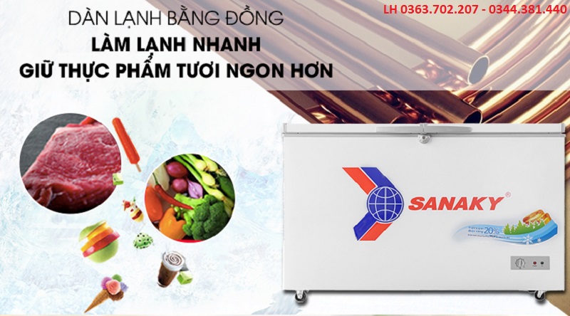 Ưu điểm khi sử dụng dàn lạnh bằng đồng của tủ đông Sanaky VH-4099A1